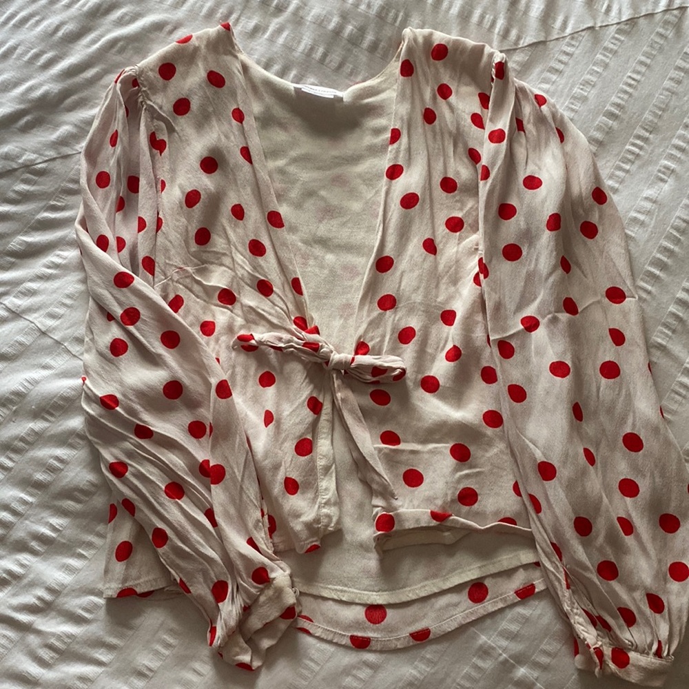 Lovers + Friends, tie front top, gently worn.